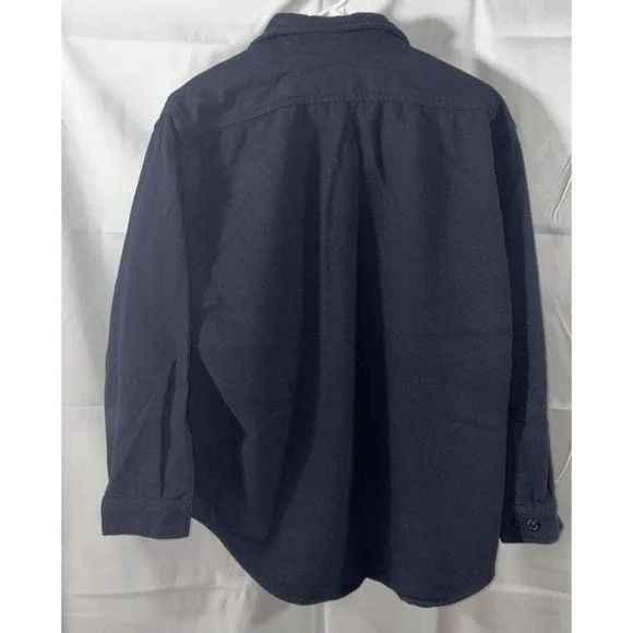 VTG 1974 US Military Wool Flannel Shirt Navy CPO Size 16.5x33 Martin Vietnam Era